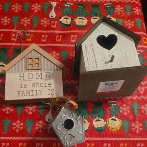 Charming Holiday House Decor Set - Brown and Gray